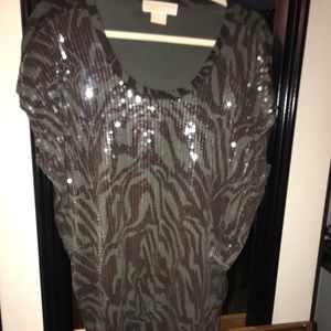 MK Sequin Tiger print top